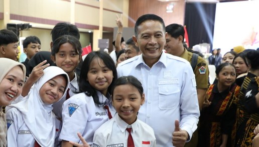 Wali Kota Malang Wahyu Hidayat saat menghadiri Gerakan Nasional Ruang Aman dan Nyaman Anak (RANA) di Balai Besar Pengembangan Penjaminan Mutu Pendidikan Vokasi Bidang Otomotif dan Elektronika (BBPPMPV BOE), Kota Malang, Senin (13/7/2026).